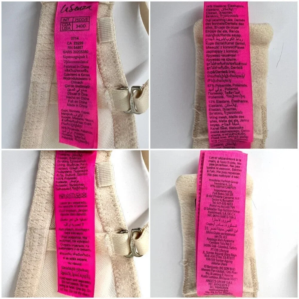 La Senza Beyond Sexy Cream Lace & Rhinestone Bra Sz 34 DD - Picture 10 of 11